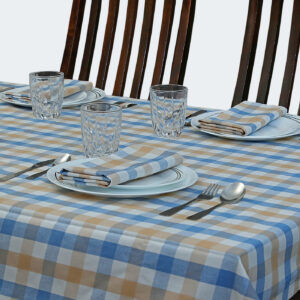 Table Cloth, Sky Blue & White Color