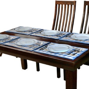 Table Mat, Sky Blue & White Color