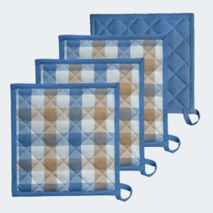Hot Pot Holder, Sky Blue & White Color