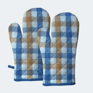 Oven Mitt, Sky Blue & White Color