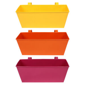 Railing Planters, Rectangle, Multi Color