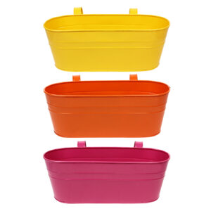 Railing Planters, Long Oval, Multi Color